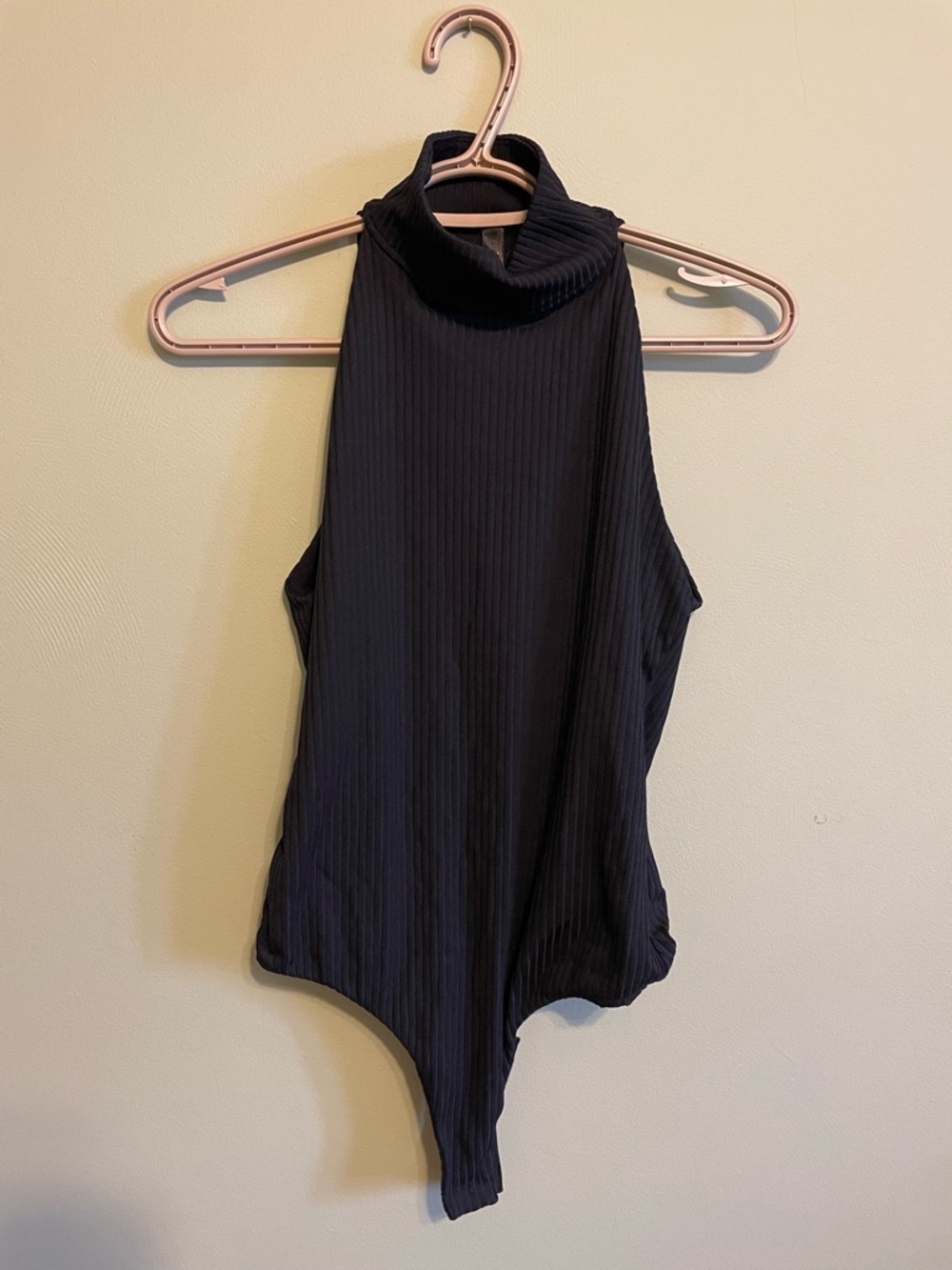 Sleeveless Ribbed Turtleneck Bodysuit - Black